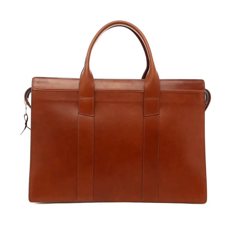Double Zip-Top - Roasted Peacan - Belting Leather in 