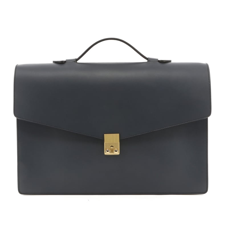 Port Brief - Battleship Grey - Belting Leather in 