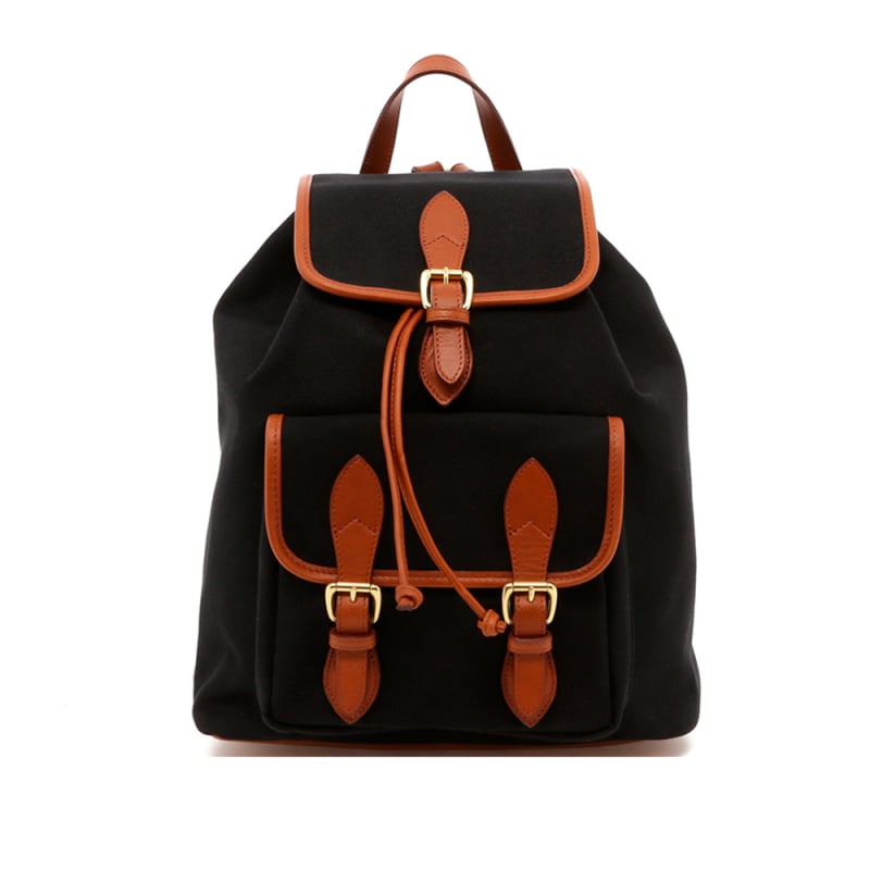 Classic Backpack - Black / Cognac Trim - 18 oz Canvas in 