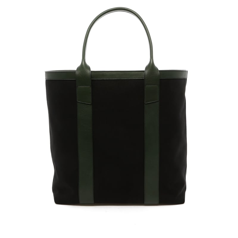 Tall Tote - Black Canvas / Green Trim - 18 oz Canvas' in 