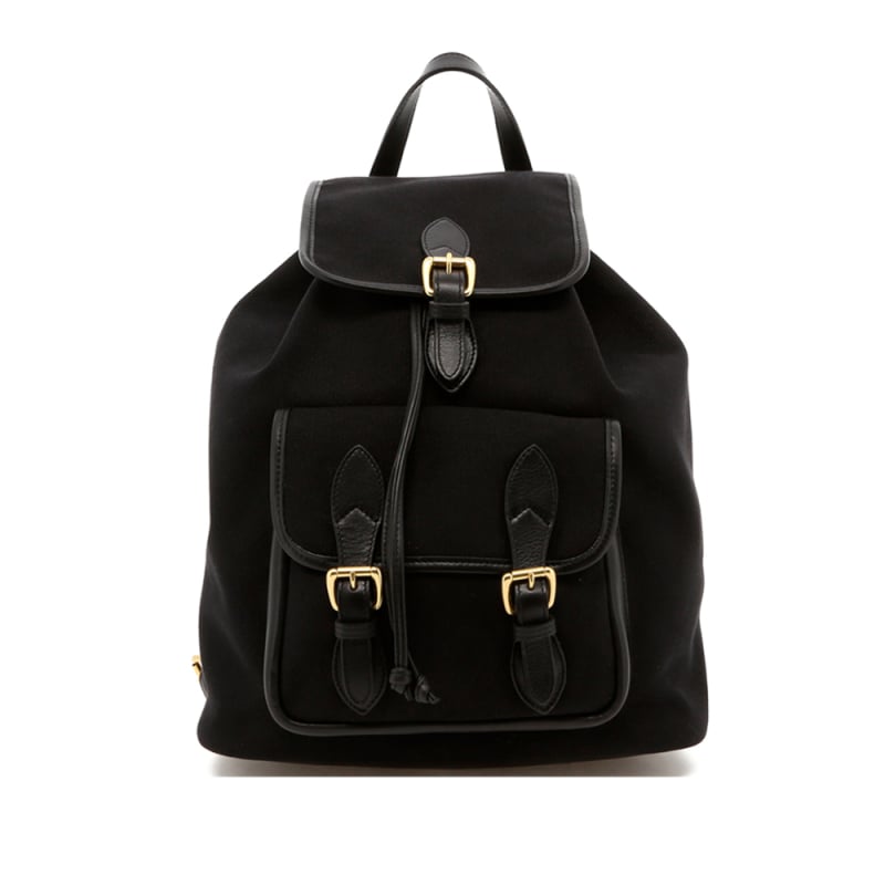 Classic Backpack -  Black - Charcoal Herringbone Interior - Canvas in 