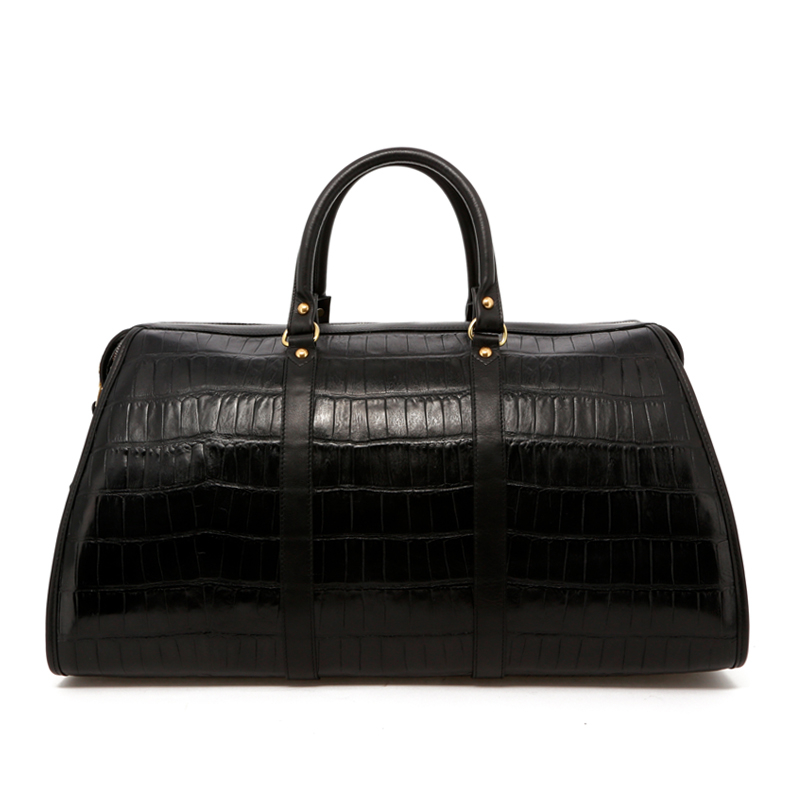 Hampton Duffle - Black/Black Trim - Croc in 
