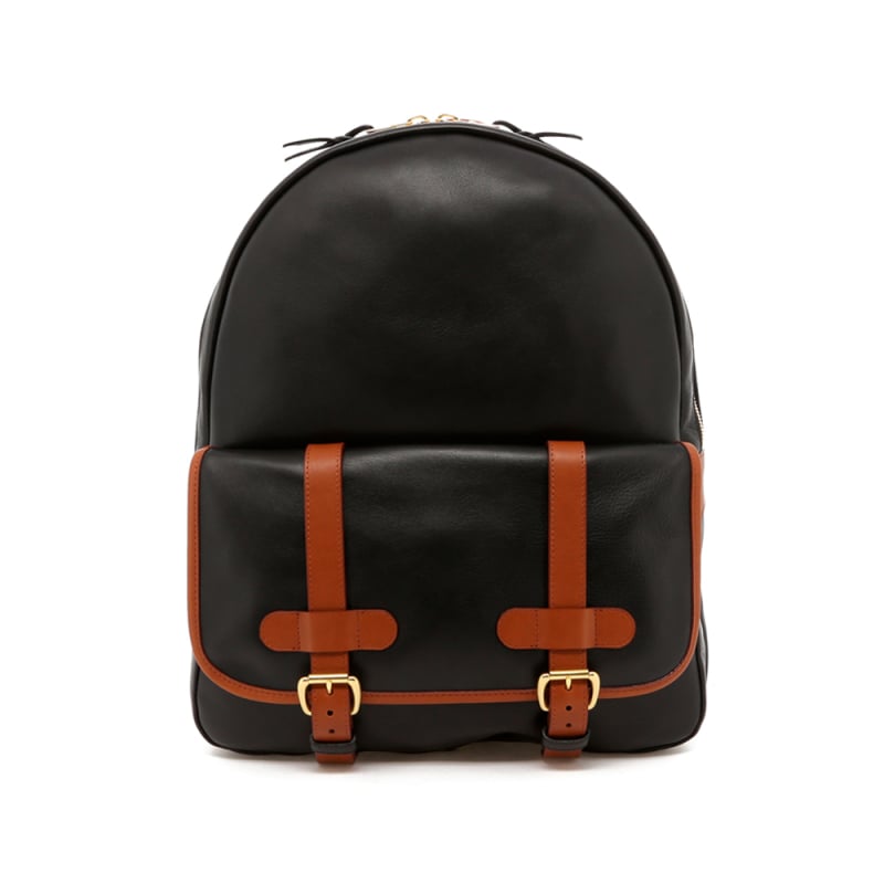 Hampton Backpack - Black/Cognac Trim - Unlined in 