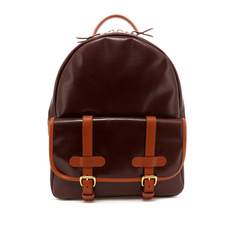 Hampton Backpack - Brown Goatskin / Cognac Trim in 