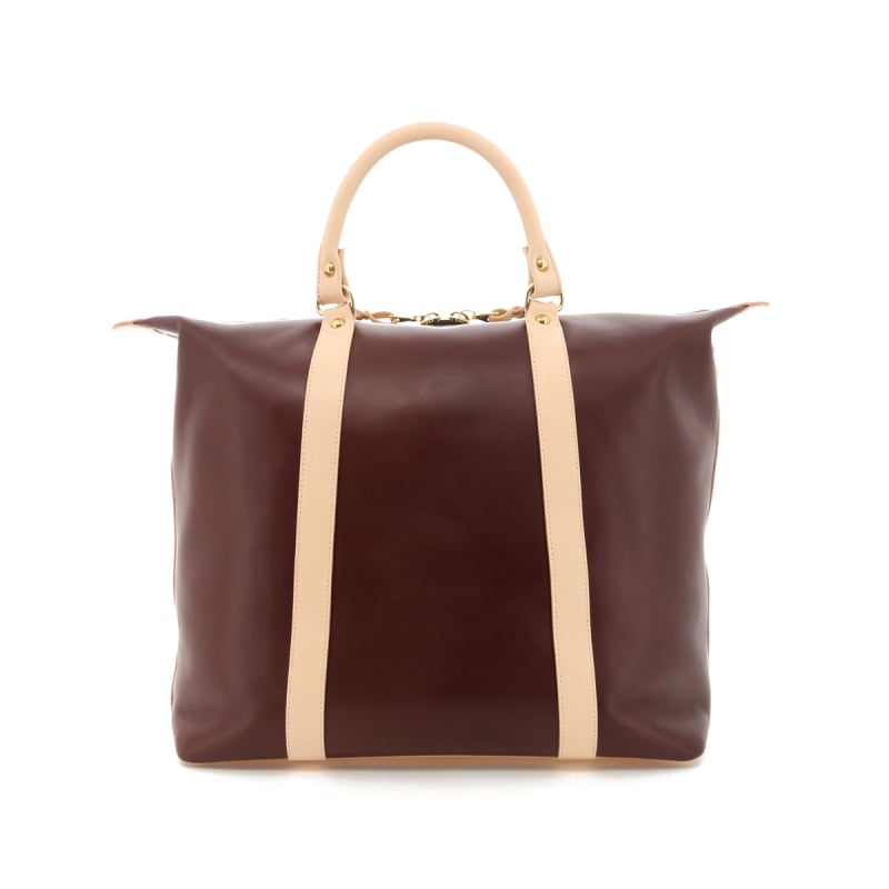 Hampton Tote - Burgundy/Natural Trim - Smooth Tumbled in 