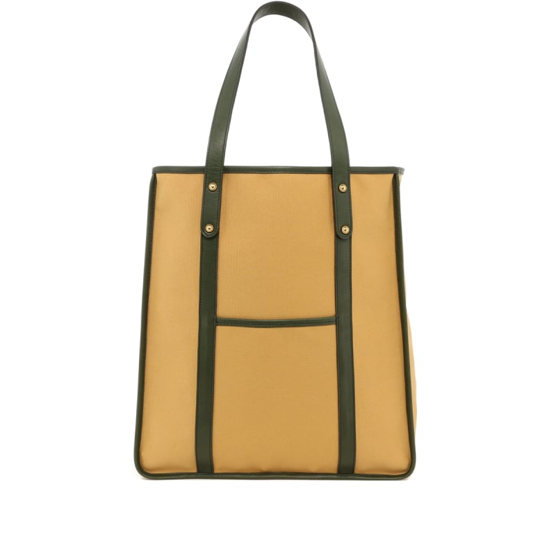 The Market Tote -Tan/Green in canvas