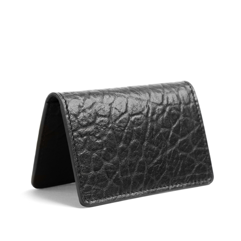 Folding Card Case in shrunken grain leather