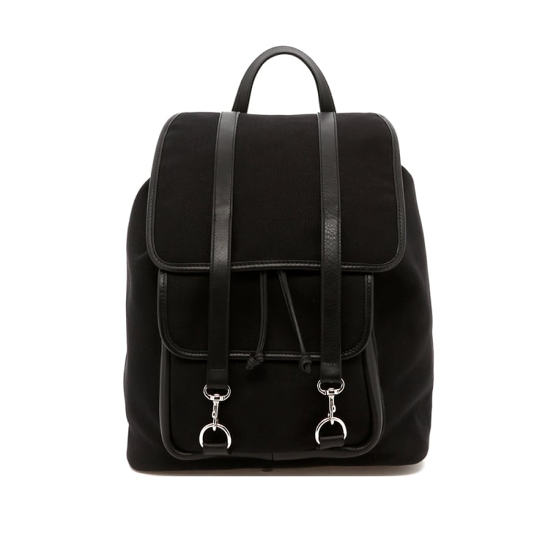 Classic Backpack - Black - Charcoal Herringbone Interior - Canvas in 