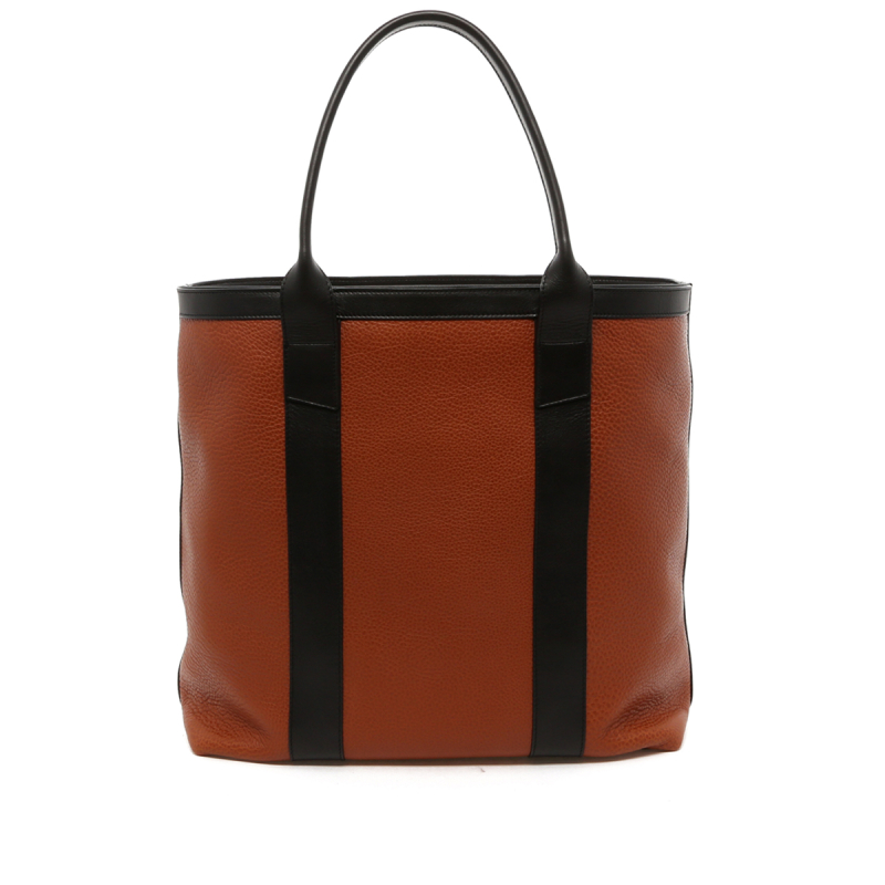 Tall Tote - Cognac/Black Trim - Black Interior - Pebbled in 