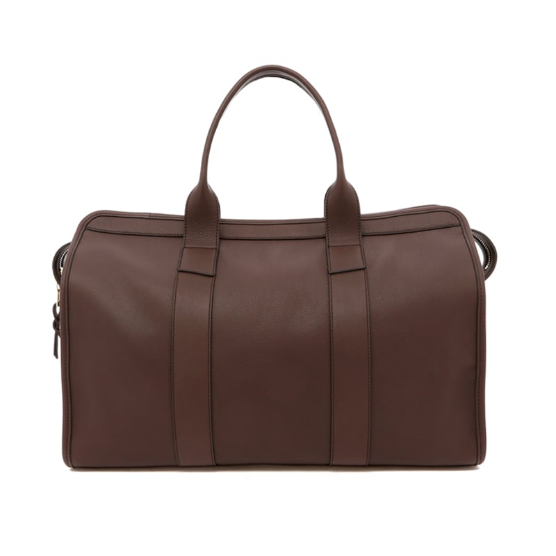 Small Travel Duffle - Dark Taupe - Navy Interior - Soft Tumbled in 