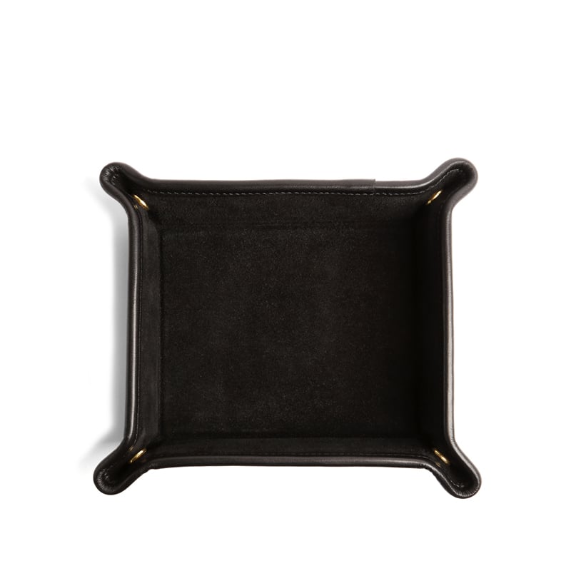 Suede Valet Tray-Black in suede