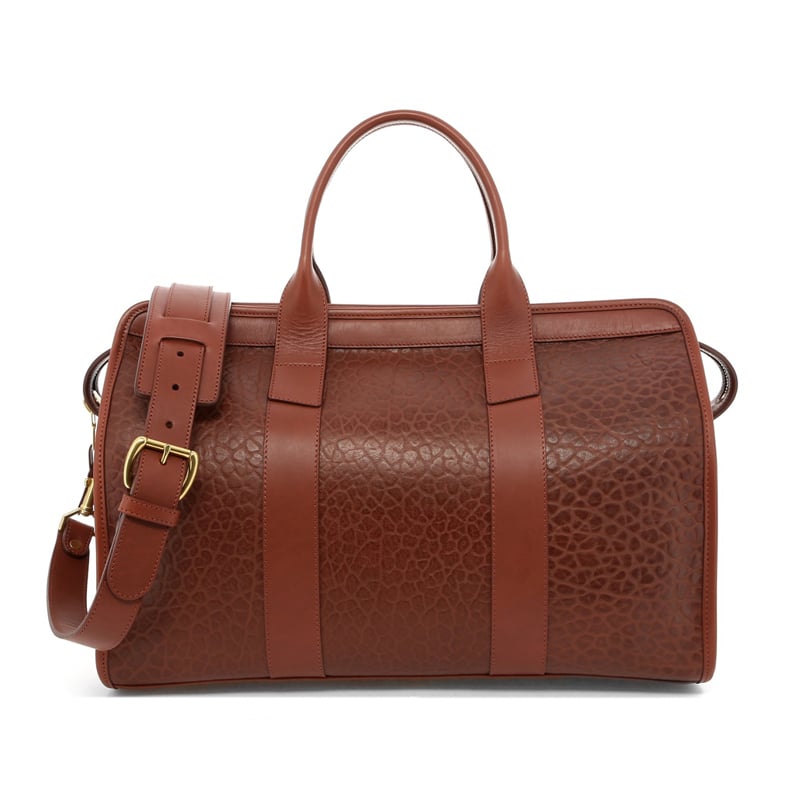 TRAVEL DUFFLE - SMALL-Chestnut in shrunken grain leather