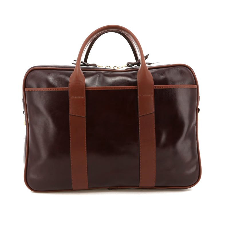 Commuter Briefcase - Glossy Maroon / Chestnut Trim in 