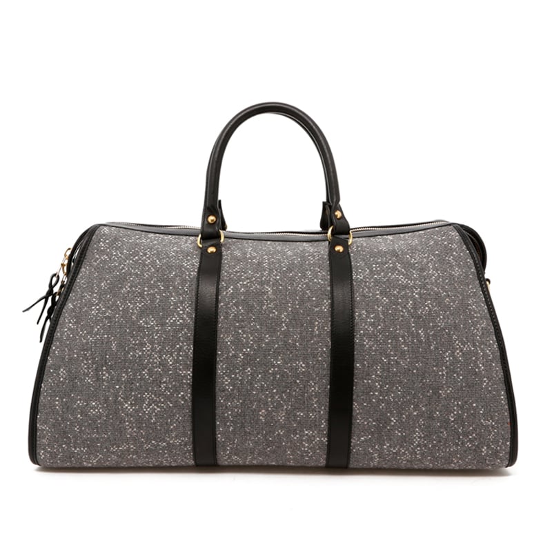 Hampton Duffle - Greystone/Black - Sunbrella Tweed in 