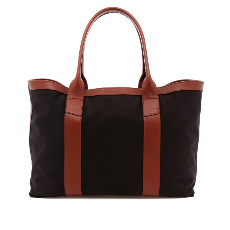 Large Working Tote - Midnight/Chestnut Trim - Twill in 
