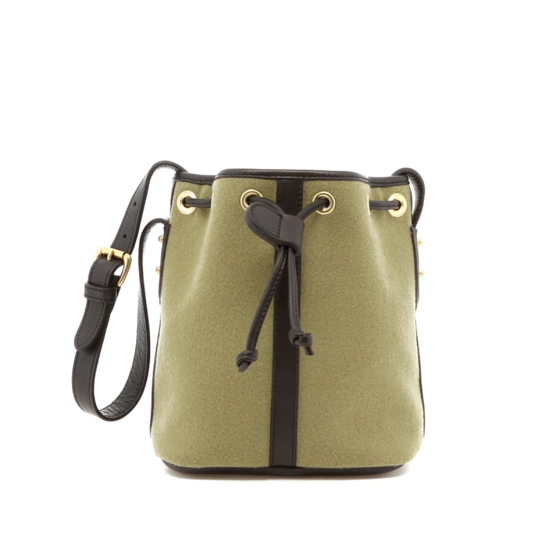 Mini Bucket Bag - Sage Felt / Black Trim  in 