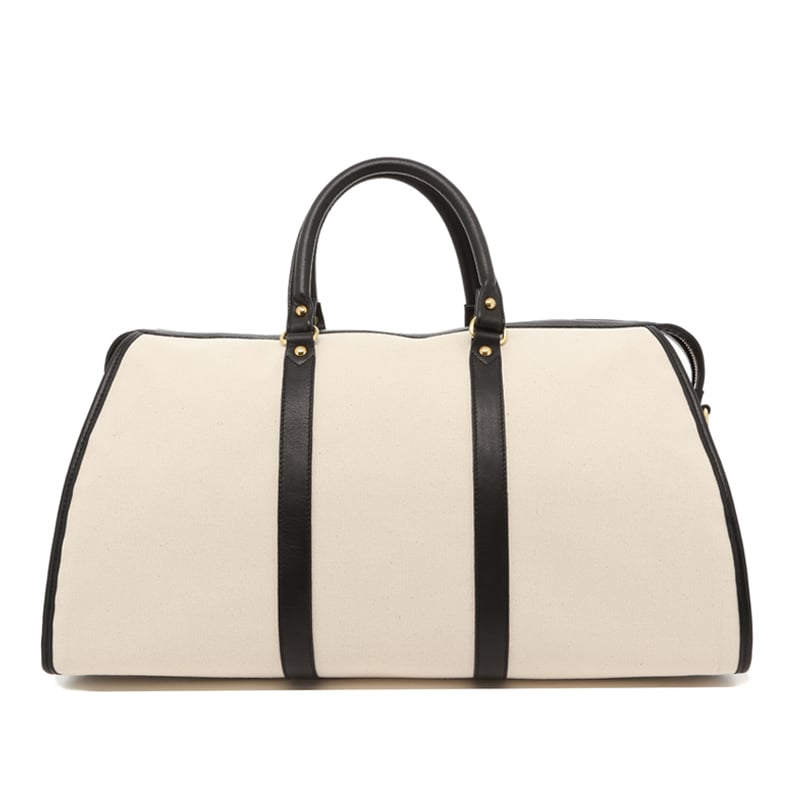 Hampton Duffle - Natural/Black Trim - 18oz Canvas - Black Cordura in 