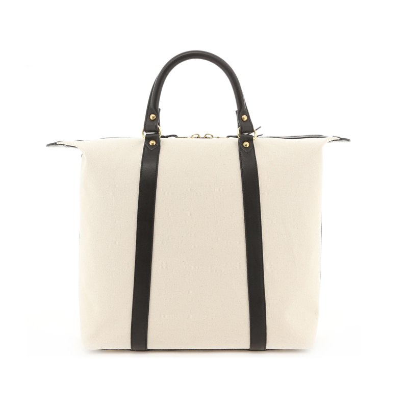 Hampton Tote - Natural / Black Trim - 18oz Canvas in 