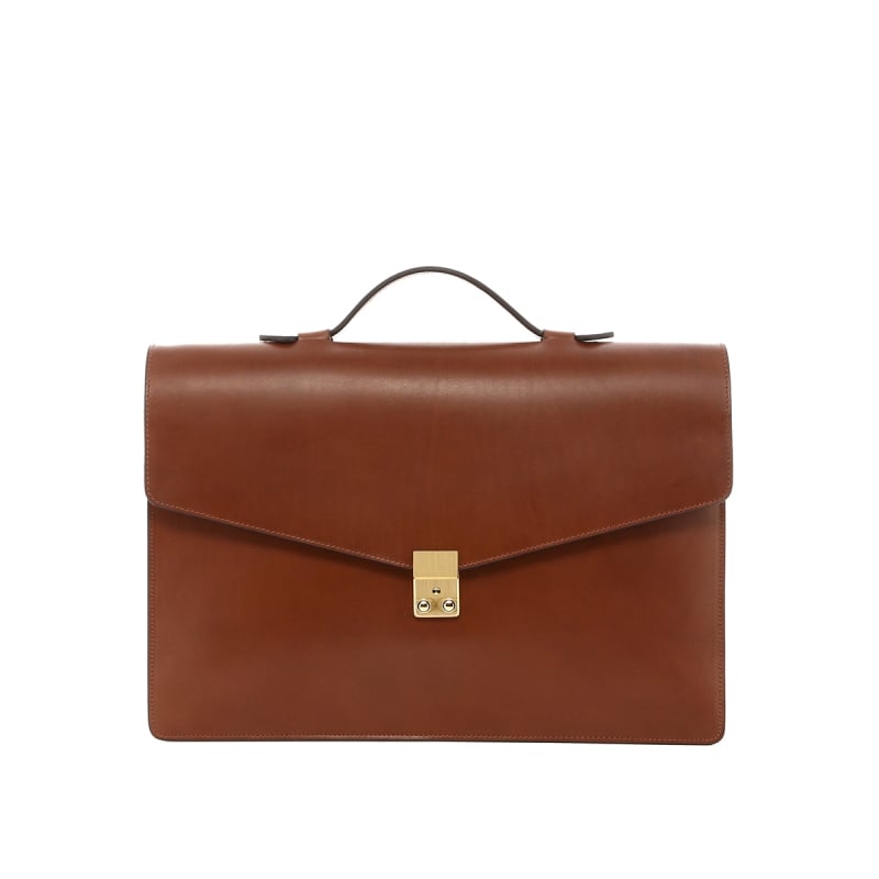 Port Brief - Ginger Bread - Belting Leather  in 