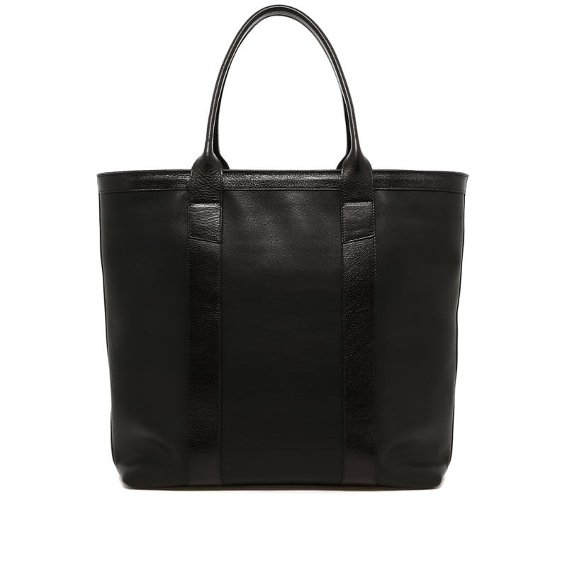 Tall Tote - Matte Black/Glossy Black - Turquoise Interior - Zipper Closure in 