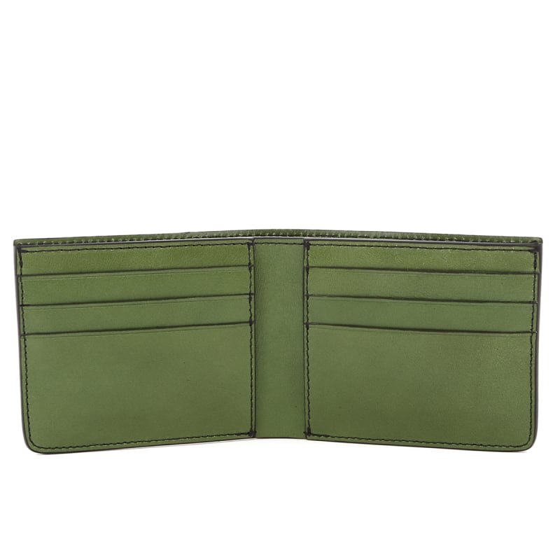 Bifold Wallet - Meadow Green Smooth Tumbled Leather in 