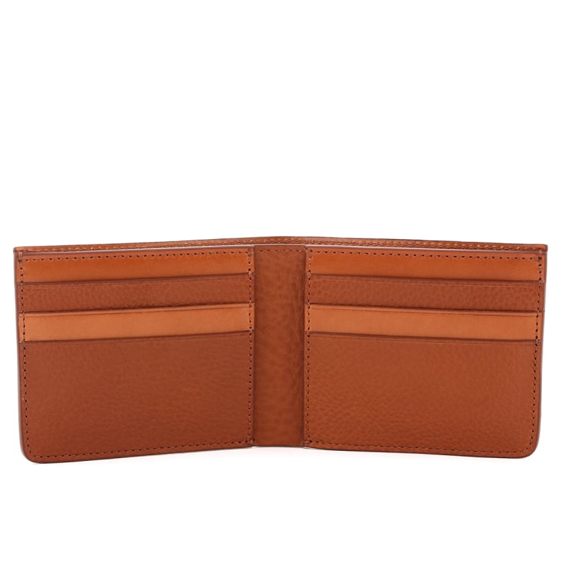 Bifold Wallet - Cognac /Natural Honey - Pebbled/Belting Leather in 