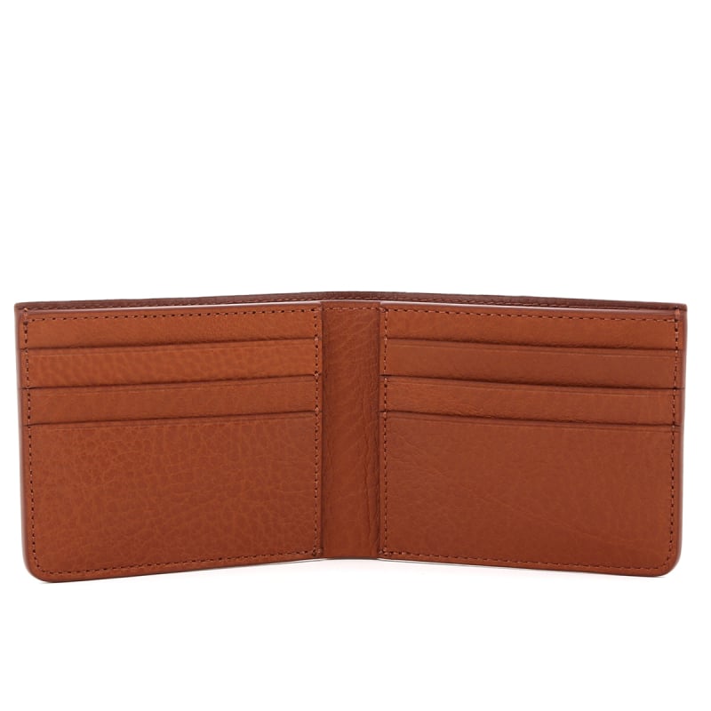 Bifold Wallet - Cognac /Chestnut - Pebbled Leather in 