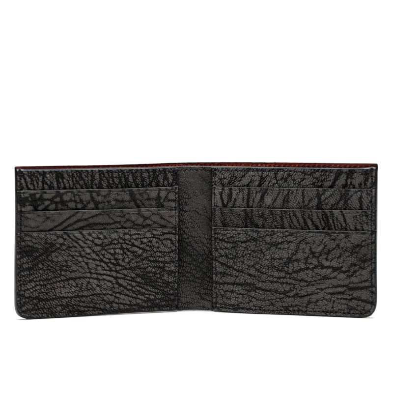 Bifold Wallet - Slate/Black - Nubuck Goatskin - Oxblood Interior  in 