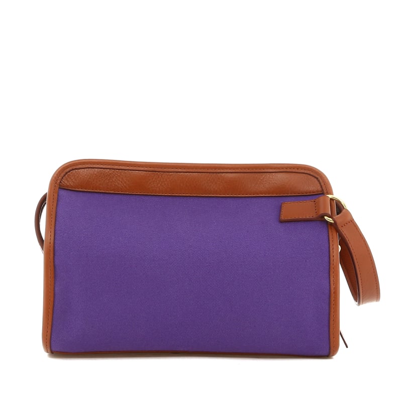 Large Travel Kit - Purple/Cognac- Canvas/Leather  in 