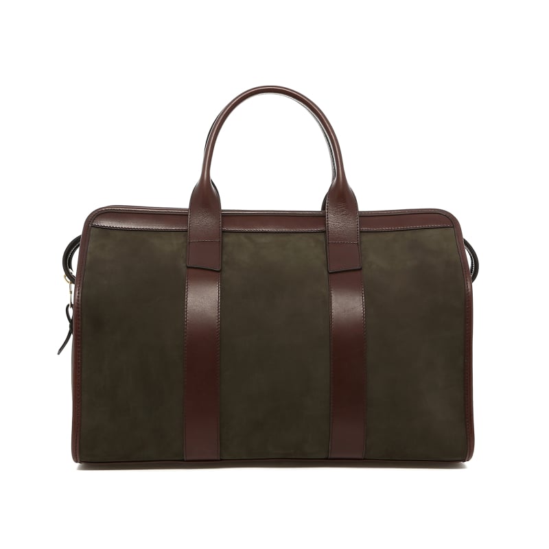 Small Travel Duffle - Grape Leaf/Chocolate Trim - Nubuck in 