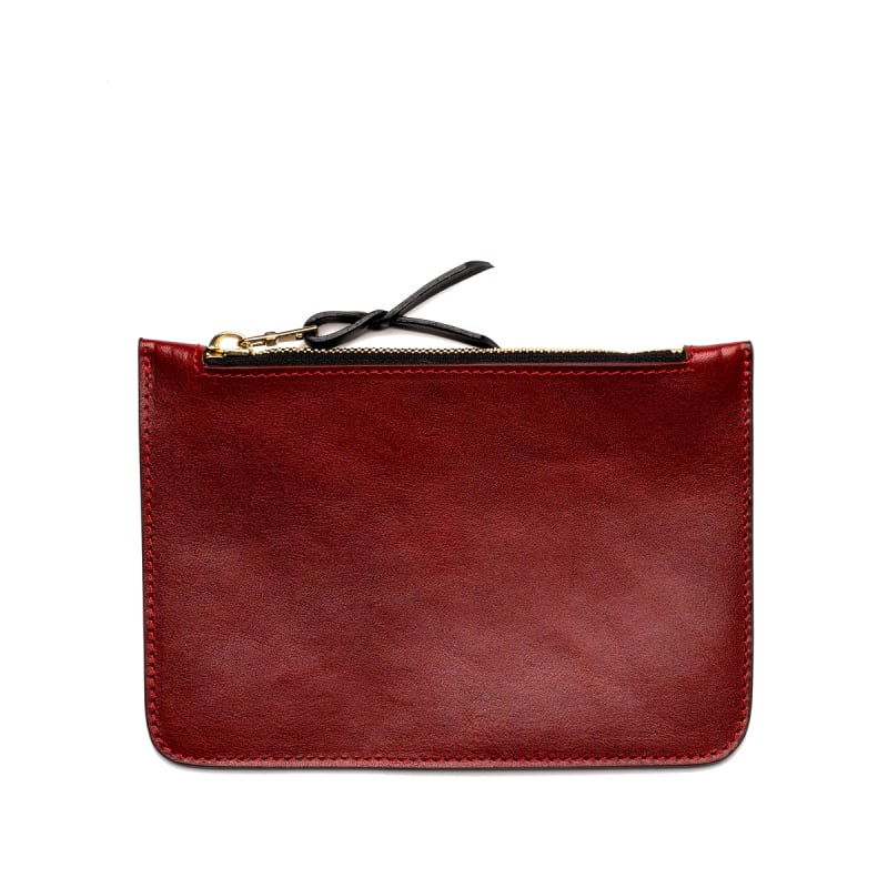 Small Leather Pouch - Brick Red - Smooth Tumbled Leather in 