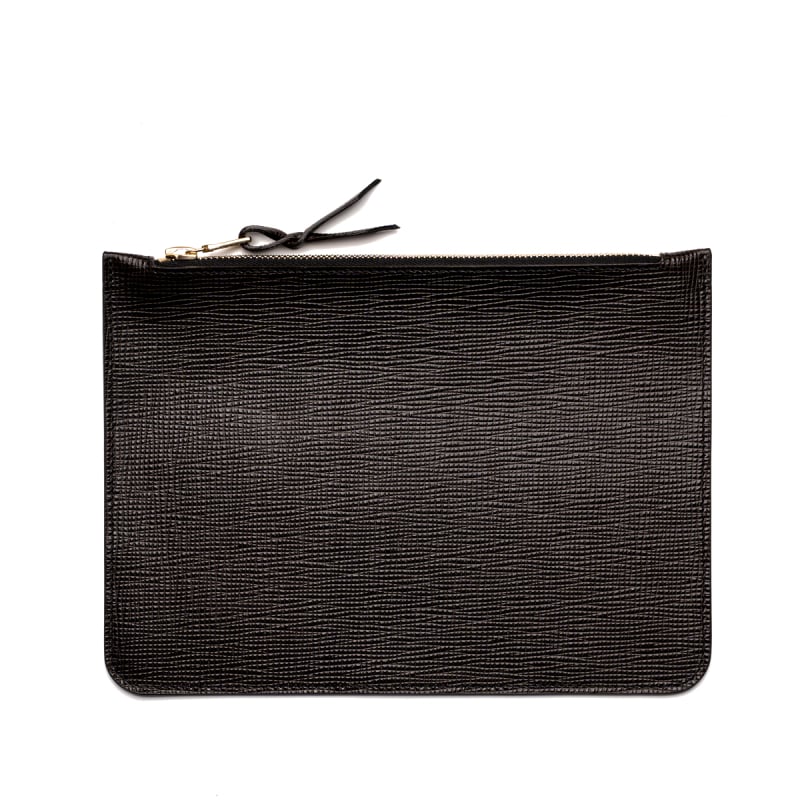 Medium Leather Pouch - Chocolate - Cross Grain Leather  in 