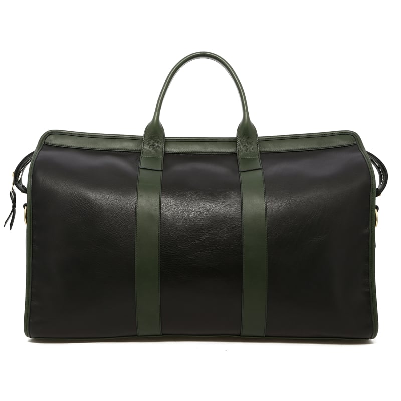 Compass Duffle - Black/Green/Navy Tumbled Leather - Sunflower Yellow Interior  in 