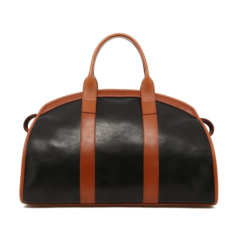 Aiden Duffle - Black/Cognac/Black Alligator Gussets in 