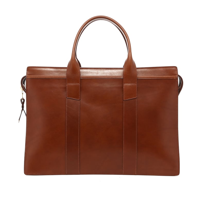 Double Zip-Top - Ginger Bread - Belting Leather in 