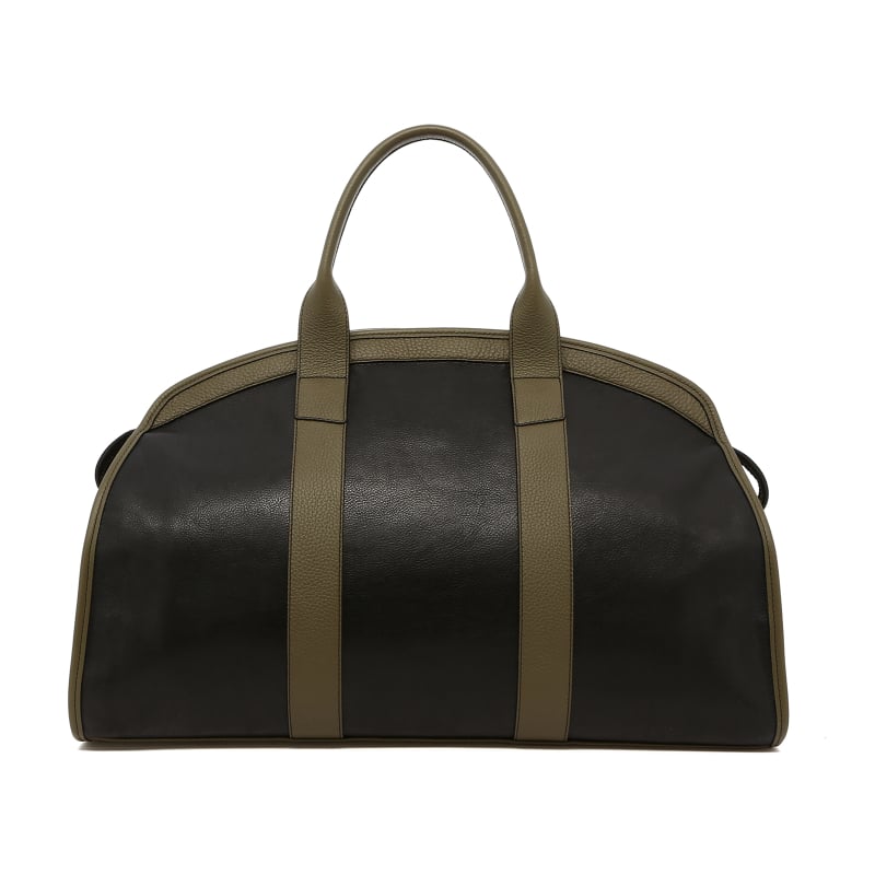 Aiden Duffle - Black/Light Military - True Brown Interior - Tumbled Leathre in 