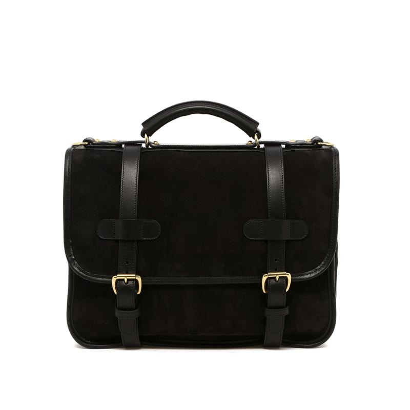 English Satchel - Black Nubuck  in 