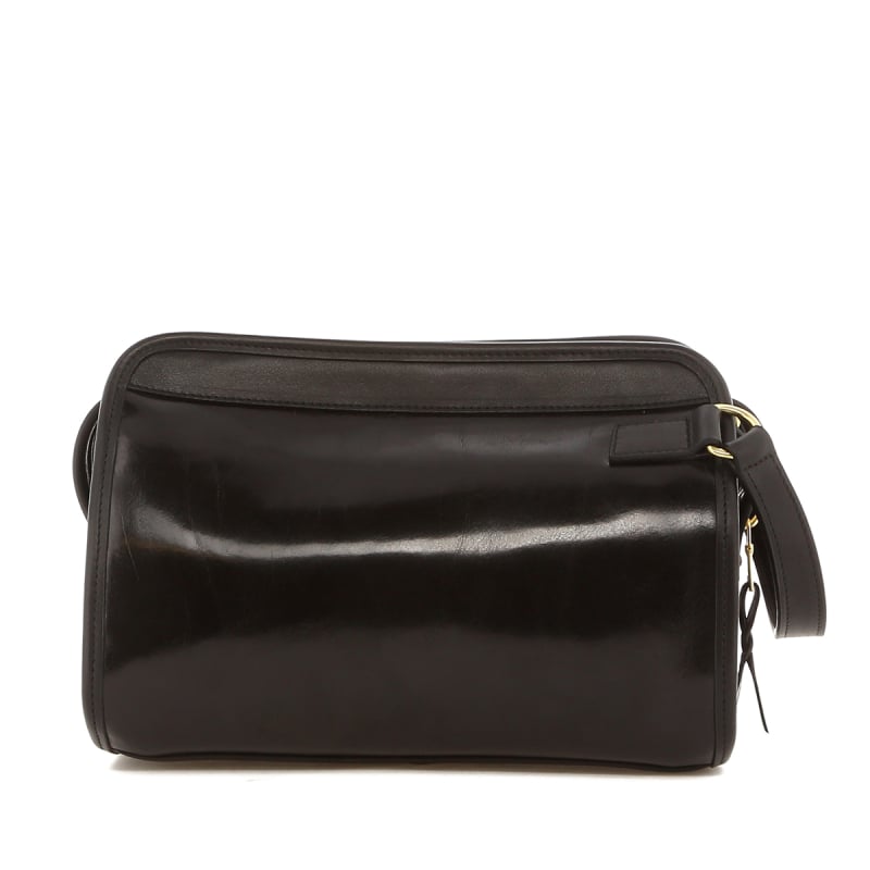 Large Travel Kit - Black - Smooth Glossy Leather in 