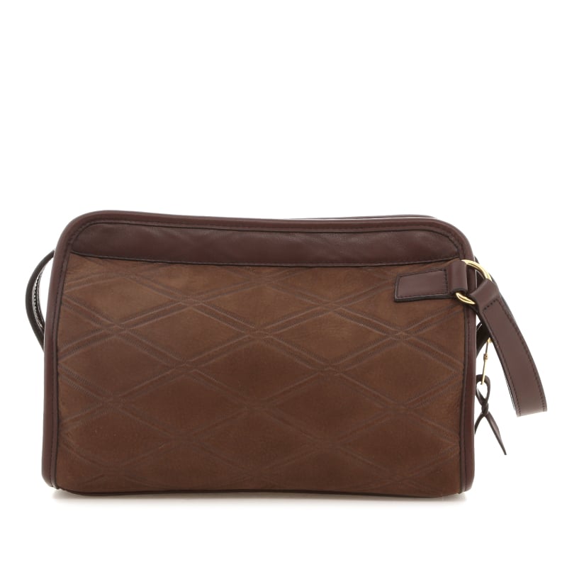 Large Travel Kit - Mustang Brown - Quilted Suede Print - Orange Sunbrella  in 