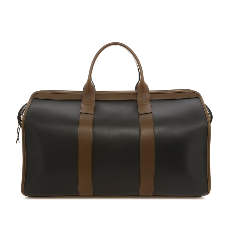 Signature Travel Duffle - Black/Olive/Chocolate - Harness Leather - Burgundy Sunbrella  in 