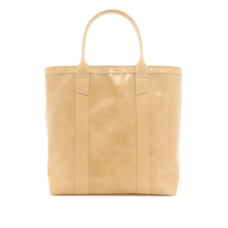 Tall Tote - Natural - Glazed Pebbled  - Zipper Closure - Forest Green Sunbrella
 in 