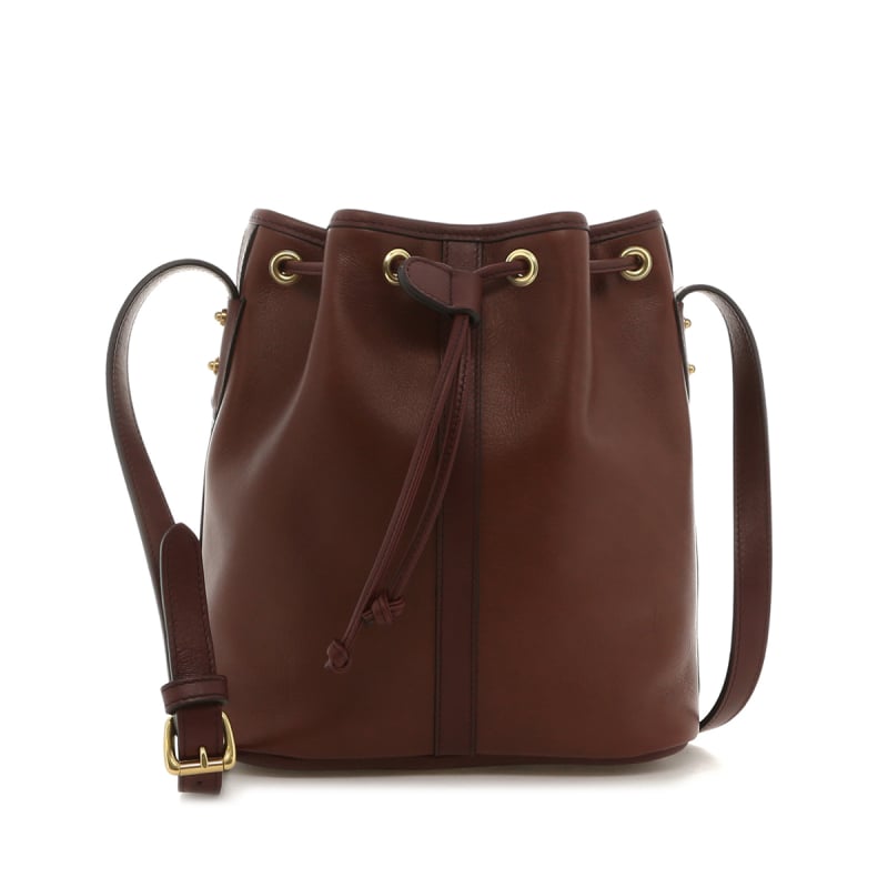 Bucket Bag  - Chestnut/Burgundy - Tumbled - Captain Navy Sunbrella in 