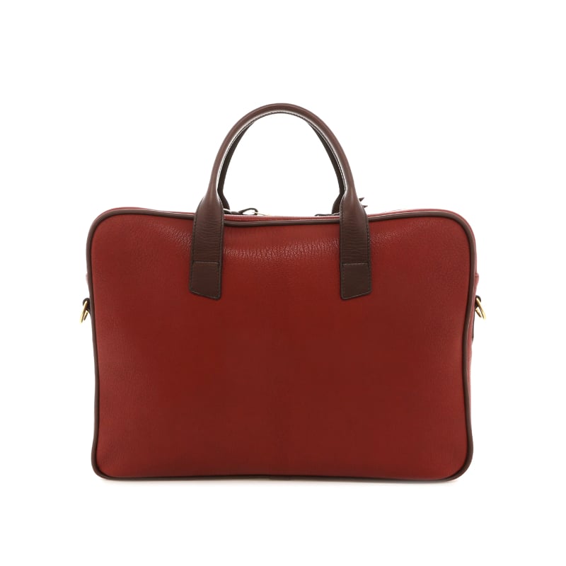 Computer Briefcase - Berry/Chocolate - Goatskin in 