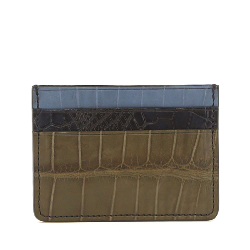 Double Card Case - Loden-Black-Denim in 