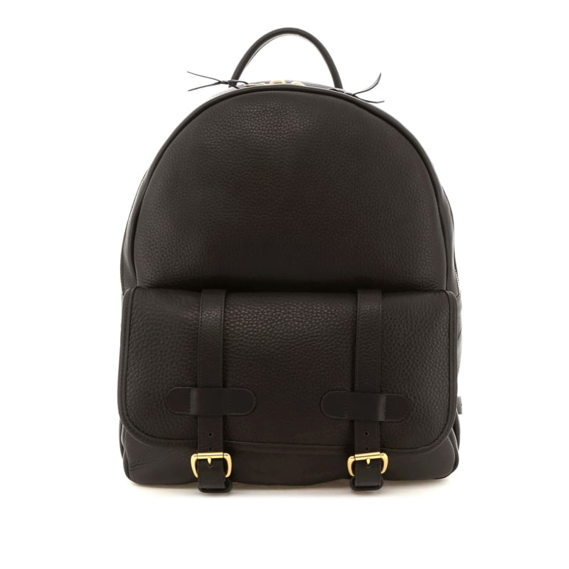 Hampton Backpack - Black Soft Pebbled Leather in 