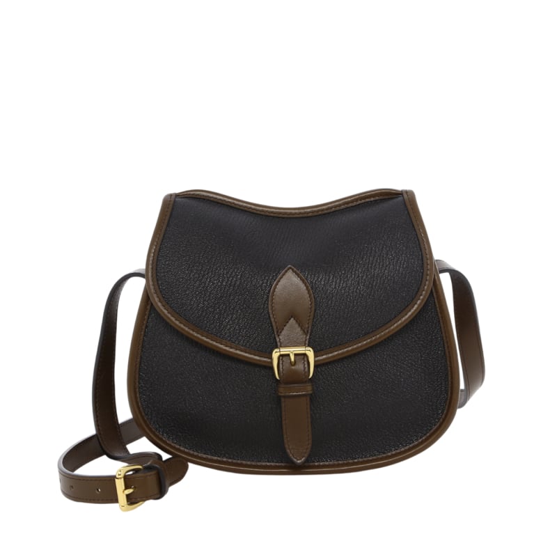 Rider Bag - Jet Black/Olive - Goatskin/Tumbled Leather  in 