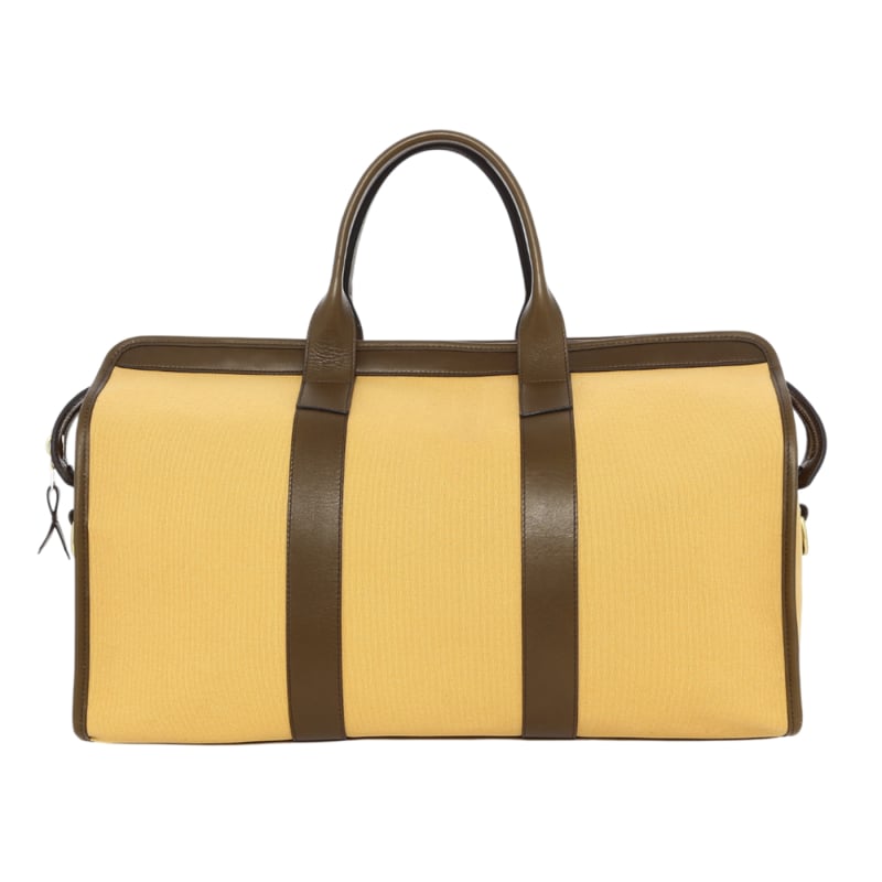 Signature Travel Duffle - Tan/Olive - Canvas - Tumbled Leather - Linen Sunbrella in 