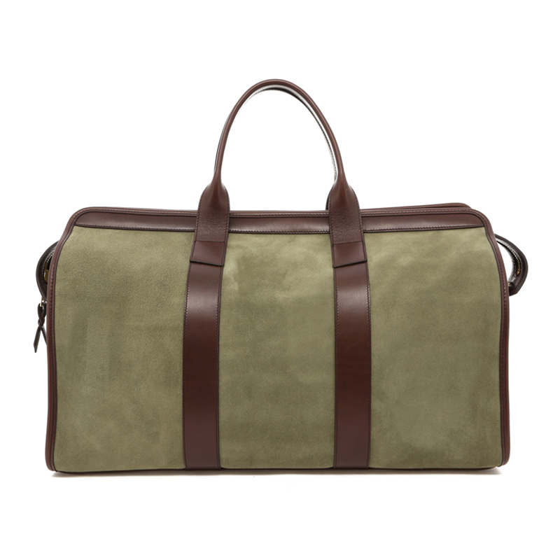 Signature Travel Duffle - Foam Green Suede/Chocolate Trim - Lilypad Interior in 
