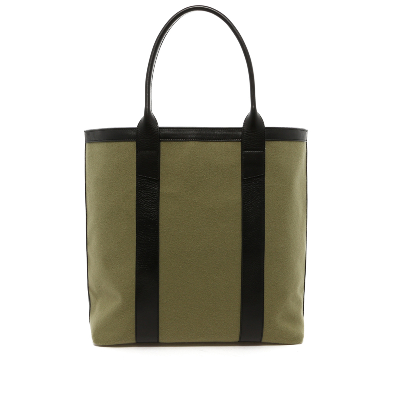 Tall Tote - Sage Felt / Black Leather Trim - Grey Cordura Interior in 