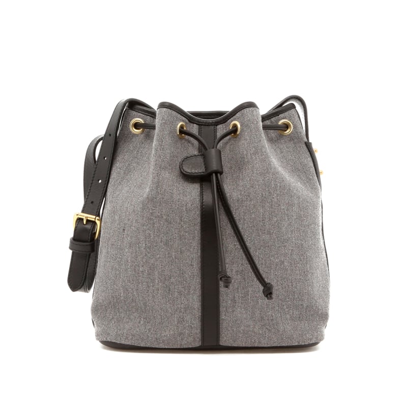 Bucket Bag - Slate Heritage Sunbrella/ Black Trim in 